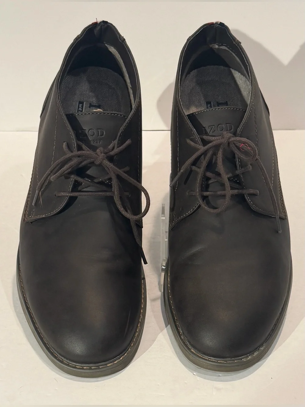 Izod Mens 11 Med Inwood Gaucho Chukka Boots Brown Faux Leather Lace Up